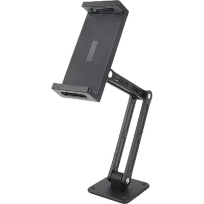 Tablet Wandmontage Houder Aluminiumlegering Verstelbare Opvouwbare Tablet Wandstandaard Houder voor 4 12.9 Inch Telefoons en black