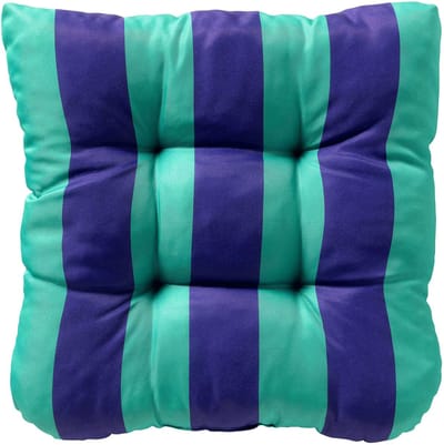 APRIL - stoelkussen 45x45 cm - gestreept - Vivid Green - groen, blauw