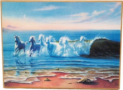 Pia Soft Toys - Paarden water schilderij 29 cm x 39 cm