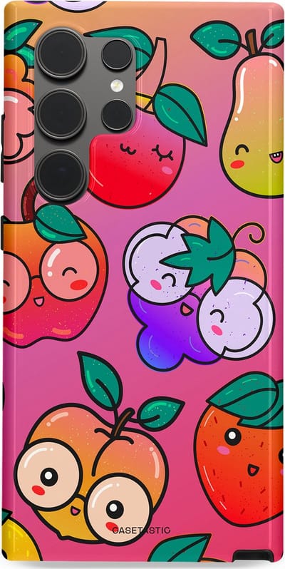 Casetastic Hoesje Geschikt voor Samsung S24 Ultra - Stijlvolle Beschermende Duo-layer Case - Fruitige Grapjes