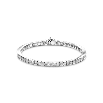 TI SENTO Dames Armband - 925 zilver - Zirconia wit - Maat M - 23039ZI