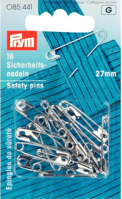 Veiligheidsspelden staal No. 0 zilverkleurig 27 mm 16 st.