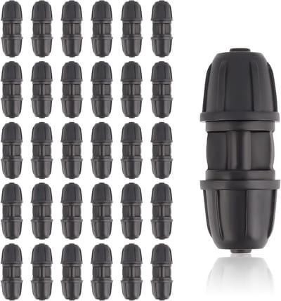 30 Stuks 1/4 Inch Drip Irrigatie Fittingen - Lock Barbed Verbindingen voor 6mm Tuinslang, Drip Line Connectoren voor Besproeiingssysteem en Tuinonderhoud