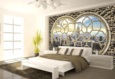 New York City Skyline Window Photo Wallcovering