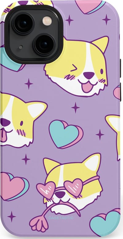 Casetastic Hoesje Geschikt voor Apple iPhone 13 Mini Magsafe - Stijlvolle Beschermende Duo-layer Case - Liefde is een Corgi