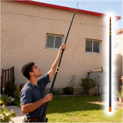 Isolerende Steunpaal - Telescopische Hefboom - Veilig Elektra Werk - Intrekbaar Haakontwerp - Tot 9 Meter