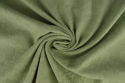 Katoen Jacquard - 150cm breed - Oud groen - 30 meter