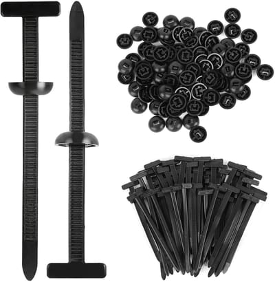 Dailygoods- Kabelbinders Zwart - 100 Stuks - Nylon Kabelbindergesp - Herbruikbaar - Multifunctioneel - Voor Autoreparaties - Kabelbindersysteem
