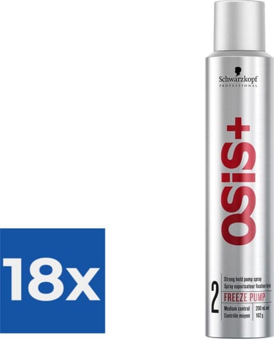 Schwarzkopf Haarspray Osis+ Freeze Pump 200 ml - Unisex - Voordeelverpakking 18 stuks