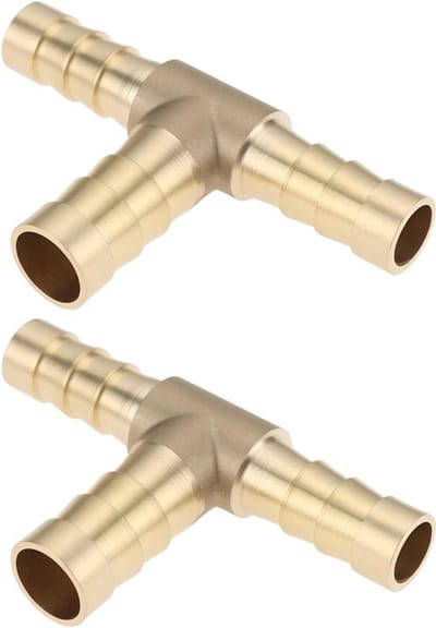 - T-stuk messing barb vermindering 8mm-10mm-8mm - Sluitlijnen voor lucht water brandstof olie - Inerte gassen - Geschikt voor diverse toepassingen - Messing model - Eenvoudige installatie met 2X.