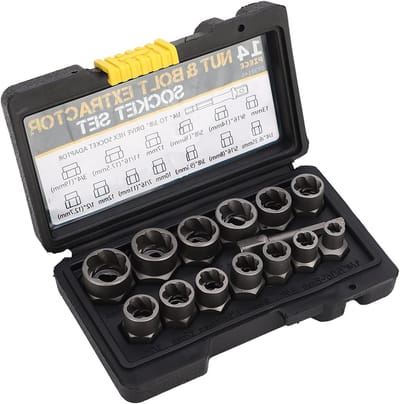 Schroef Verwijderaar Set - Bouttrekker Tool - Beschadigde Schroeven Verwijderen - Gehard Alloy Staal - 13 Stuks - Zilver