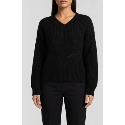 GUESS Marciano By  Michelle V Neck Sweater Jet Black Maat: M | Sweaters Outlet | Dames | Zwart