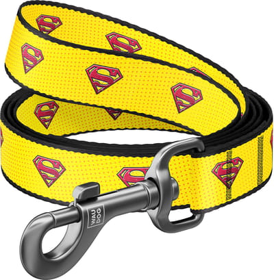 WAUDOG Superman 2 Hondenlijn / Hondenriem - Nylon - Geel - Breedte: 20 mm - Lengte: 122 cm