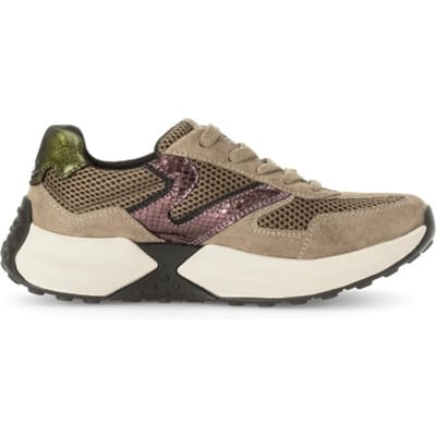 Gabor rollingsoft sensitive 56.996.43 - dames rollende wandelsneaker - Beige - maat 37 (EU) 4 (UK)