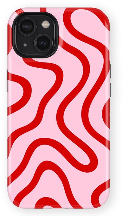 DripCase Curvy Lines Hoesje geschikt voor iPhone 14 | Backcover met Mag | Design Tough Case geschikt voor iPhone 14 Candy Current