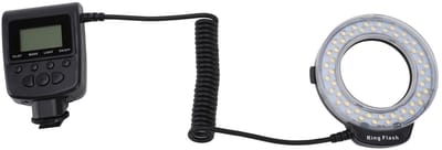 Dailygoody - Macro LED-ringflitser - Instelbare kleurtemperatuur - Professioneel flitslicht - 48LED - Geschikt voor DSLR-camera's - 9 adapterringen -