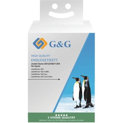 Etiketten G&G, compatibel met Dymo 11354/s0722540, 32 x 57 mm, zelfklevend, thermisch papier, wit, 1 x 1000 stuks