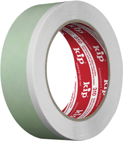 Kip 210 - Duoband Afplaktape - Wit en groen 35 mm x 25 m - Dubbelzijdige tape van zachte PVC-folie voor stucwerk en pleisterwerk binnen en buiten - Resistent tegen water, zuren en olie - Vormvast tot 40°C voor schilders en stukadoors
