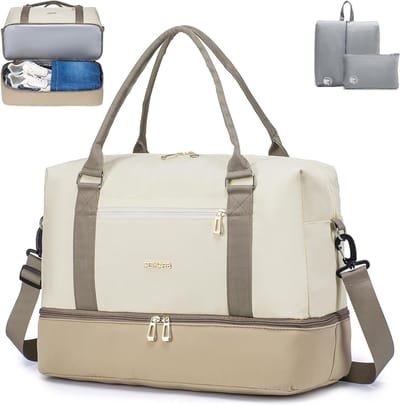 30L Reistas voor Vrouwen - Sporttas, Handbagage, Waterdichte Weekendtas, Lichtgewicht Duffle Bag met Schoencompartiment, Ideaal voor Fitness en Reizen