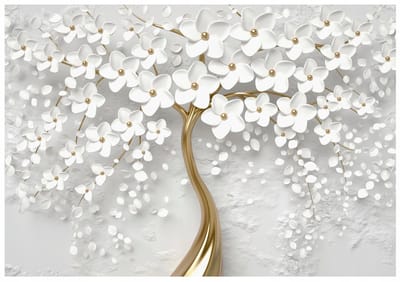 WALLARENA - Fotobehang - 150x105 cm - 3D bloemen boom voor slaapkamer woonkamer vliesbehang