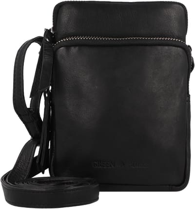 GREENBURRY Leren schoudertas Colombiana Mini Shoulderbag Black zwart
