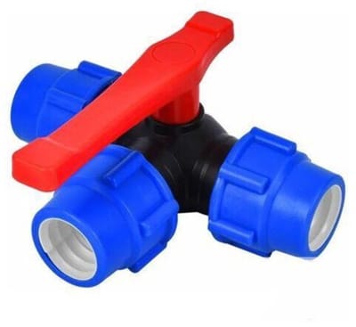 YAGXIG 32 mm drieweg snelkoppeling kogelkraan voor PVC/PE-buis met snelschakelaar en T-aansluiting (maat: 32 mm, kleur: willekeurig blauw/zwart)