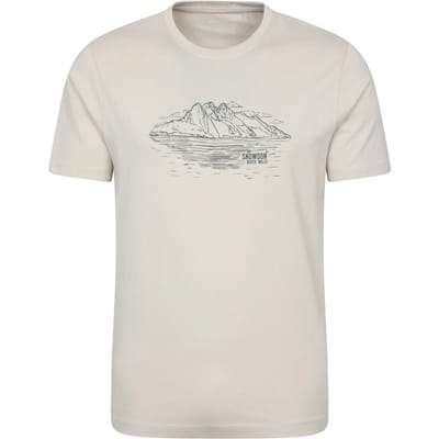 Mountain Warehouse Heren Snowdon Mountain T-Shirt met Korte Mouwen (Off White)