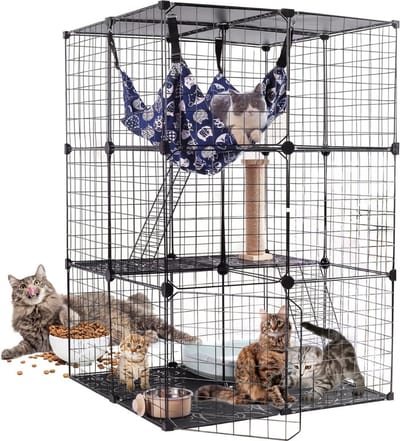 MKSS® Luxe Grootte Kattenbench met Etages en Hangmat - Kattenkooi - Kattenren - Kattenhuis