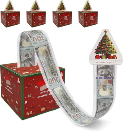 5 Kerstcadeau Dozen, Pop-Up Geldcadeau Doos, Verrassingsdoos voor Ouders, Liefhebbers, Kinderen en Vrienden, Creatieve DIY Cadeaus en Geldrollen