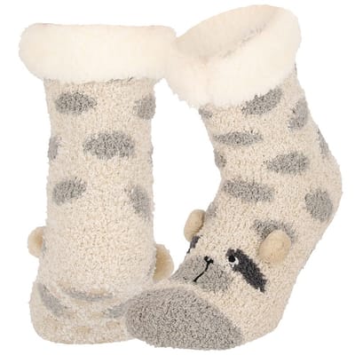 Huissokken Meisjes - Dierenprint - Beige / 25/30