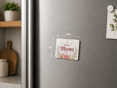 Koelkastmagneet MDF Beste Mama – Moederdag Cadeau – Magneet met Bloemenprint – 9 x 7 cm
