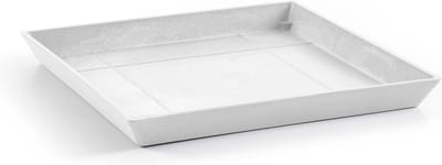 Ecopots Saucer Square - Pure White - 35,5 x H3,5 cm - Vierkante witte onderschotel met waterreservoir