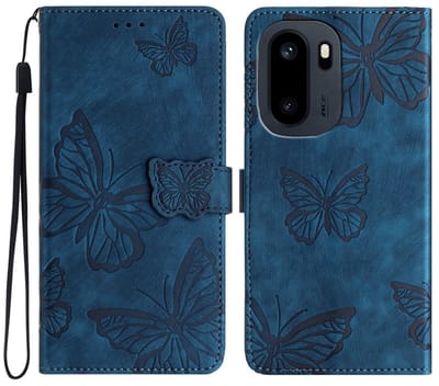 Coverup Hoesje - Geschikt voor OnePlus 15R Hoesje - Coverup Vlinders Book Case - Blauw