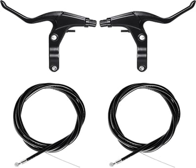 Set van 4 Fietsremhendels van Aluminium Legering met Voor- en Achterremkabels voor MTB en Racefietsen