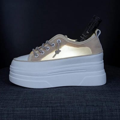 8cm Ademend Air Mesh Echt Leer Dames Platform Schoenen Wedge Sneakers voor Dames Zomerschoenen Mode Sneakers 39 gray