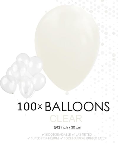 100 ballonnen doorzichtig