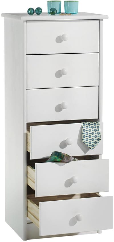 Commode RONDO met 6 lades, wit gelakt