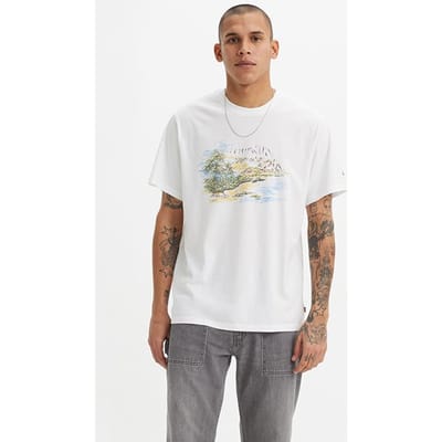 Levi's Ss Printed T-shirt White Größe: S | Bedruckte T-Shirts Outlet | Herren | Weiß