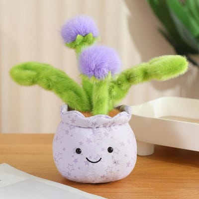 Potbloem Pluche Speelgoed Schattige Kawaii Knuffelbloem Plant Zacht Pluizig Knuffeldier Pop Woondecoratie Kinderen Meisjes Verjaardagscadeau 23cm orchidee