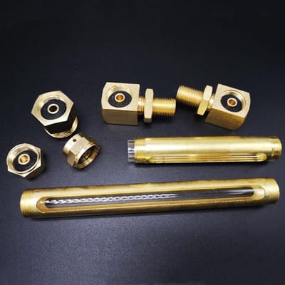 Oliepeilindicator - Kijkglas Indicator - Niveau Controleren - L-vormig Messing - 1/2 Inch Draad - Messing