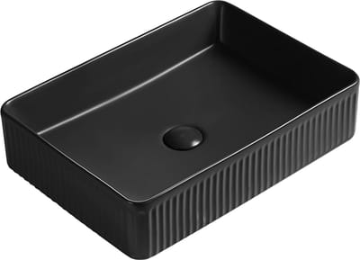 Mexen Grovo opzetwastafel geribbeld 51 x 37 cm, zwart mat - 22305185