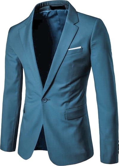 ALLTHEMEN Heren Slim Fit Kostuumjasje - Jasje met Een Knoop Voor Zakelijk Gebruik - 3XL
