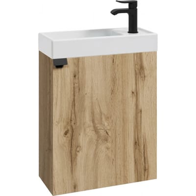 Badplaats Toiletmeubel Keno 50 x 23 cm – Eiken – Fonteinmeubel met Wastafel
