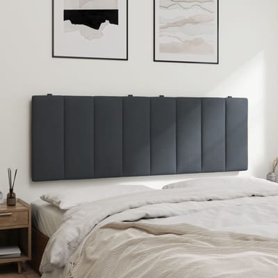 vidaXL - Hoofdbordkussen - "Hanko" - 137 - cm - fluweel - donkergrijs