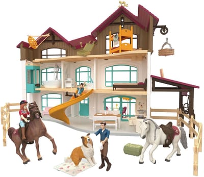 Schleich Horse Club 42785 Lakeside Villa & Paddock Voertuigen Dieren