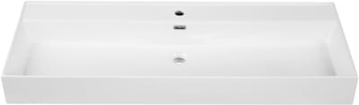 Saniclass Legend Meubelwastafel - 121x47x12cm - met overloop - 1 wasbak - 1 kraangat - keramiek - glans wit