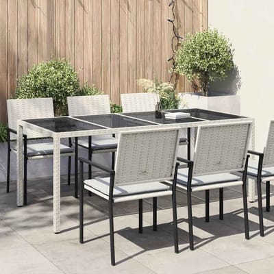 vidaXL Tuin Tafel Wit 190 x 90 x 75 cm poly rattan