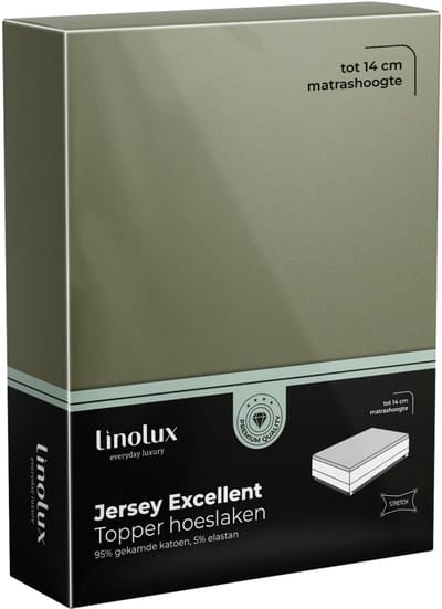 Linolux Hoeslaken Topper Jersey Excellent Green 140x200 t/m 160x220