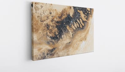 Saammp Canvas Schilderij - Patroon - Goud - Abstract - 30x20 - Foto op canvas - Wanddecoratie - Muurdecoratie Woonkamer - Slaapkamer decoratie - Canvas Print