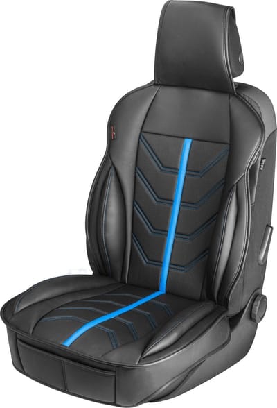 Walser Stoelkussen Kimi racesportlook - universeel Stoelkussen in zwart - blauw - 1 stuk